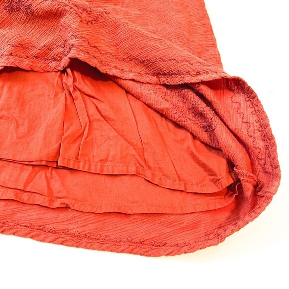 St John's Bay Orange Embroidered 100% cotton boho A line skirt Medium - Picture 6 of 9